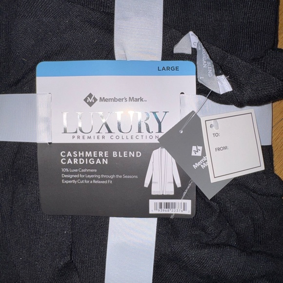 Member's Mark Black Cashmere Blend Cardigan - Picture 3 of 3